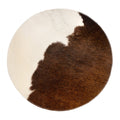 Placemat koehuid rond bruin/wit Ø38cm