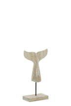 J-Line decoratie Walvis Staart Witgewassen - hout - naturel - S
