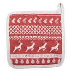 Pannenlap 20x20 cm Rood Katoen Hert