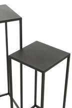 J-Line bijzettafel Vierkant - metaal - zwart - set van 2