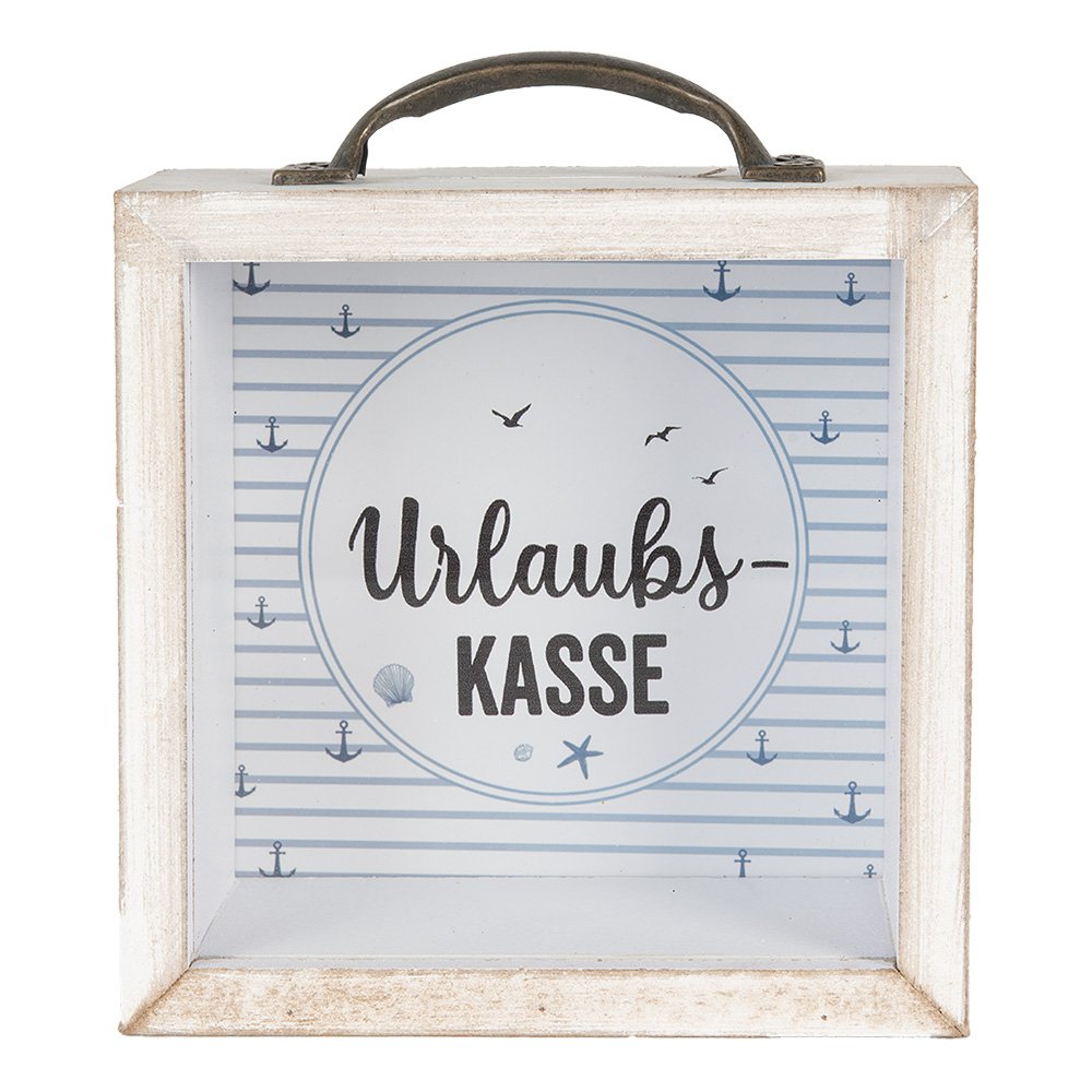 Spaarpot 15x8x15 cm Wit MDF