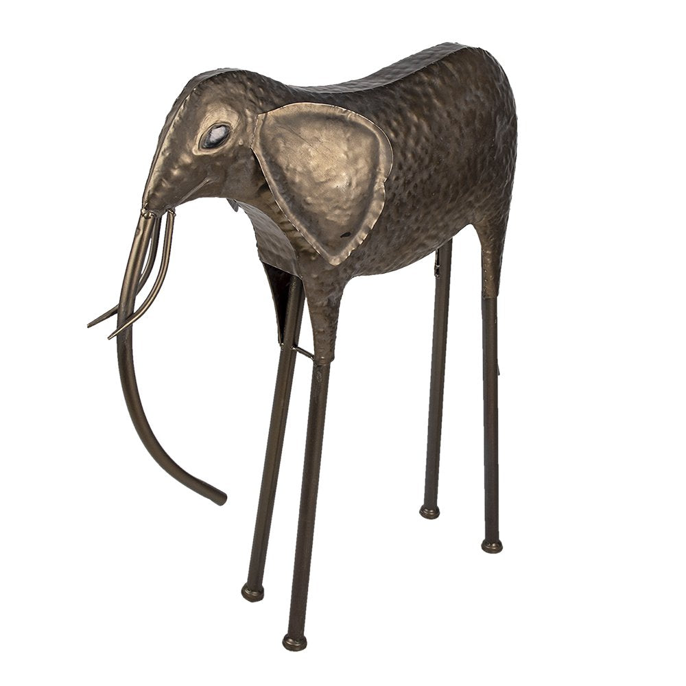 Beeld Olifant 86 cm Koperkleurig Metaal Olifant Decoratie