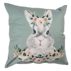 Kussenhoes 45x45 cm Groen met polyester Konijn Sierkussenhoes