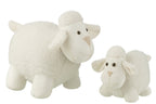 J-Line deurstopper Schaap - polyester - wit - H31 cm - 1,8 kg