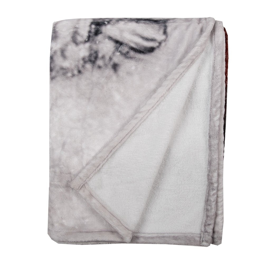 Plaid 130x170 cm Wit Grijs Polyester Kerstman Deken