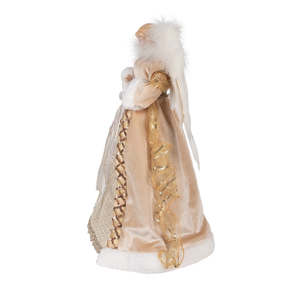Kerstdecoratie BEeld Engel 41 cm Goudkleurig Kunstst van Kerstdecoratie