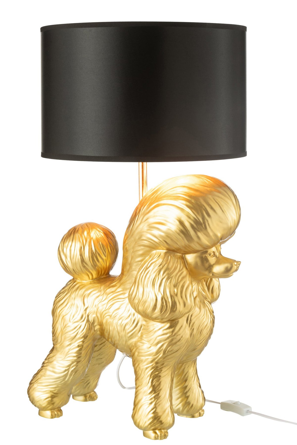 J-Line Lamp Hond Poodle Resine Goud