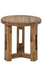 J-Line Ronde bijzettafel - gerecycled hout - bruin