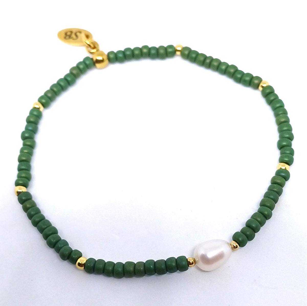 Miyuki stretch armbandje met zoetwaterparel