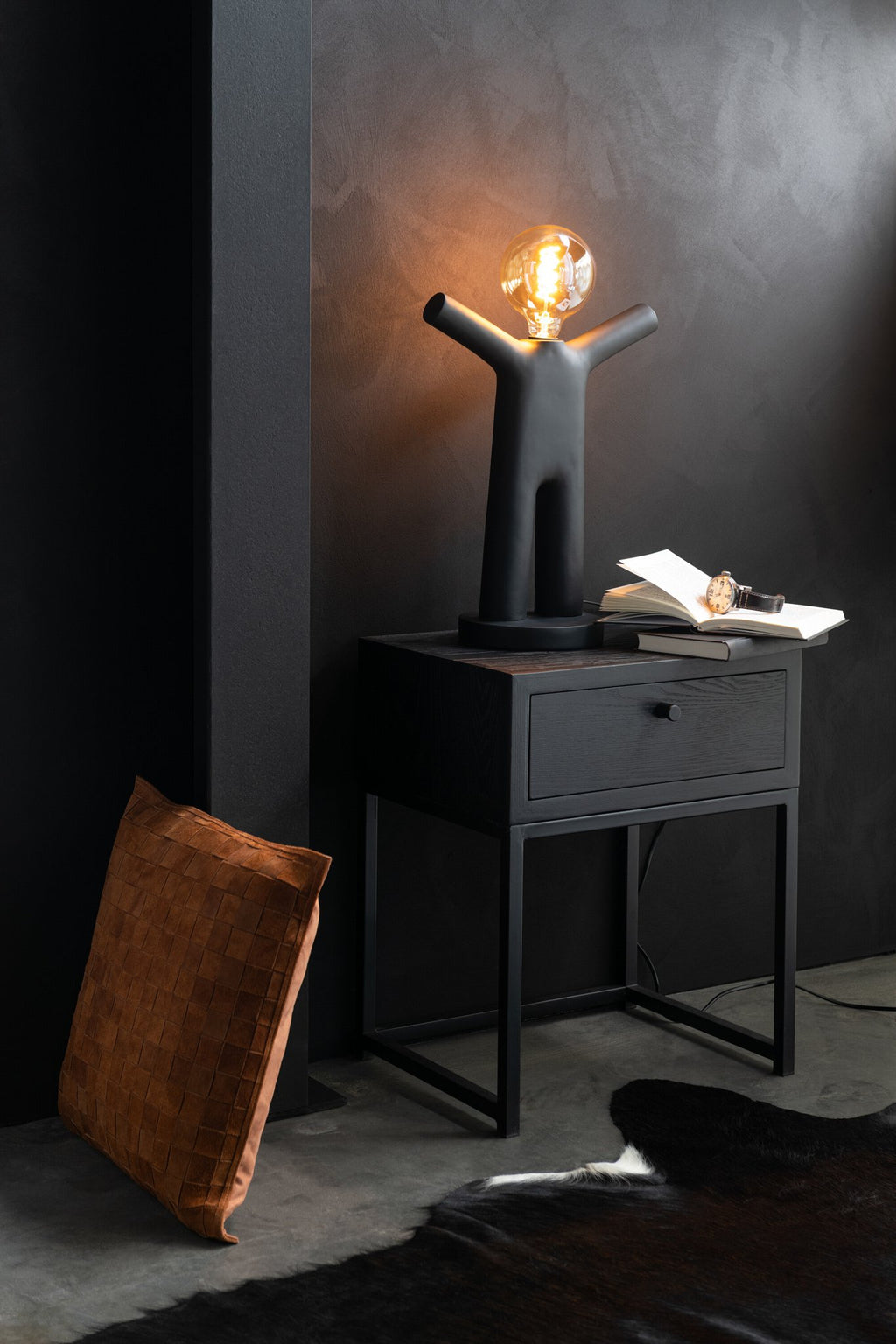 J-Line lamp P'tit Maurice - polyresin - zwart