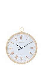 J-Line klok Kyr - jute - naturel/wit - medium - Ø 55.5 cm