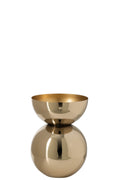 J-Line Ronde glanzende vaas - metaal - goud - small