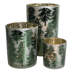 Theelichthouder herfst dennenboom medium 12cm*