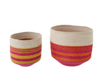 J-Line mand Gestreept - zeegras - mix - set van 2