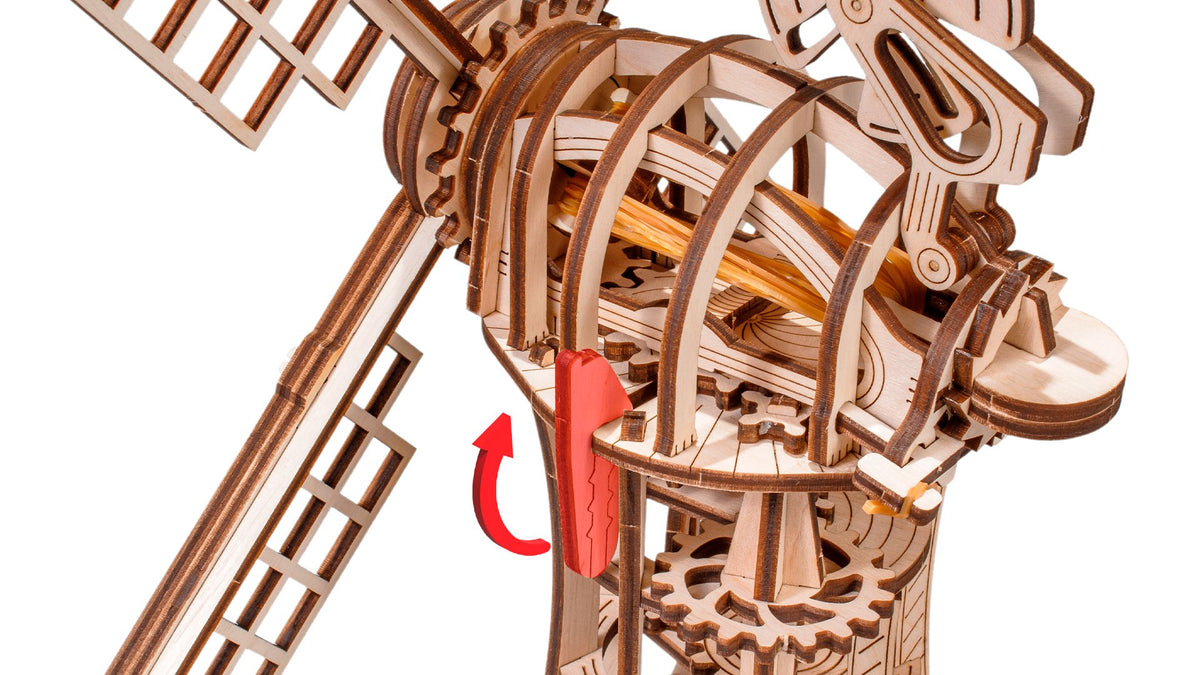 Eco Wood Art (EWA) 3D Mechanische Puzzel Windmill, 2130, 34x19,5x40cm