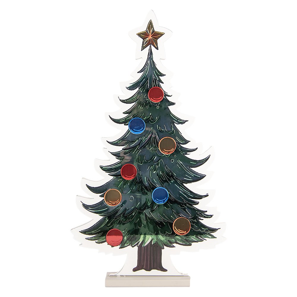 Kerst Infinity Spiegel Lamp Kerstboom 38x7x67 cm Groen Kunststof