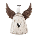 Decoratie Beeld Engel 11x5x11 cm wit Bruin Hout