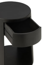 J-Line Bijzettafel Drawn Mango Hout/Mdf Zwart