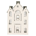 Decoratie Beeld Huis 25x15x47 cm Wit Metaal