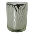 Theelichthouder zilver abstract medium 12cm*