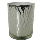 Theelichthouder zilver abstract medium 12cm*