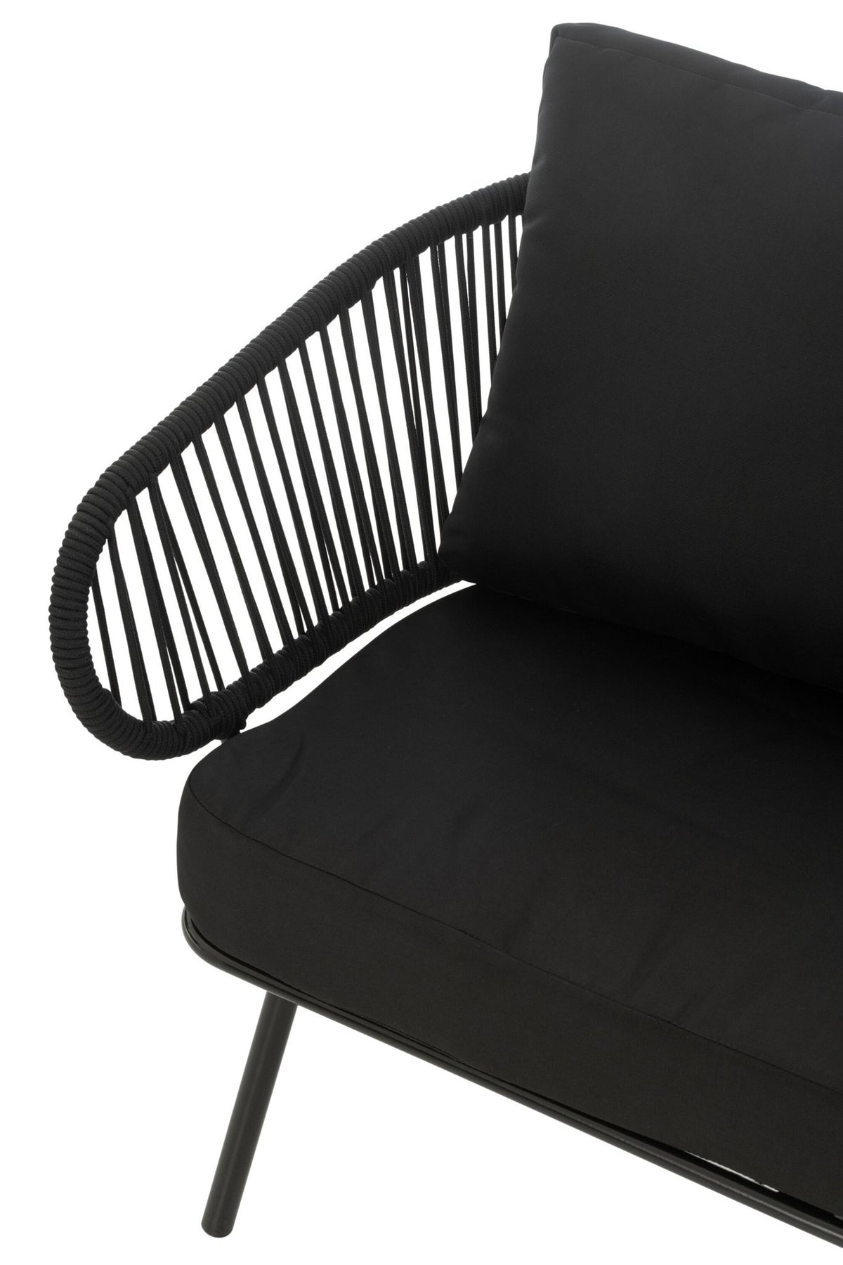 J-Line Set Van Drie Stoel/Bank Poa Metaal/Rattan Zwart