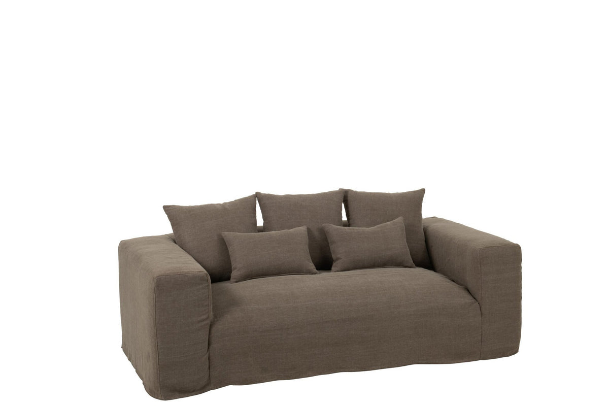 J-Line Hoes Voor Zetel+5 Kussens Monaco Sofa Linnen Desert Taupe