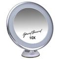Zuignap Spiegel wit LED /Ø17cm Badkamer Spiegel