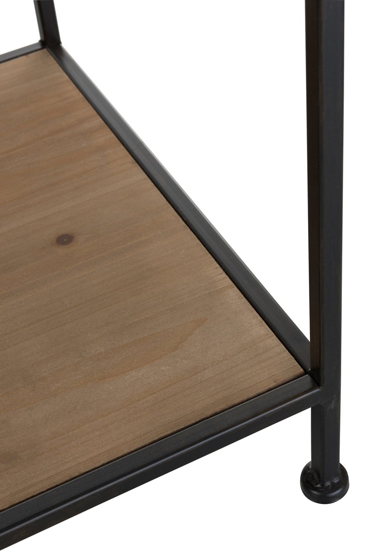 J-Line Textiel Rek Metaal/Hout Zwart