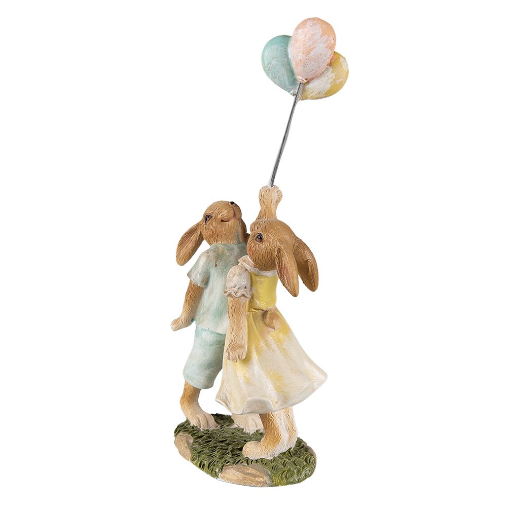 Beeld Konijn 22 cm Groen Bruin Polyresin
