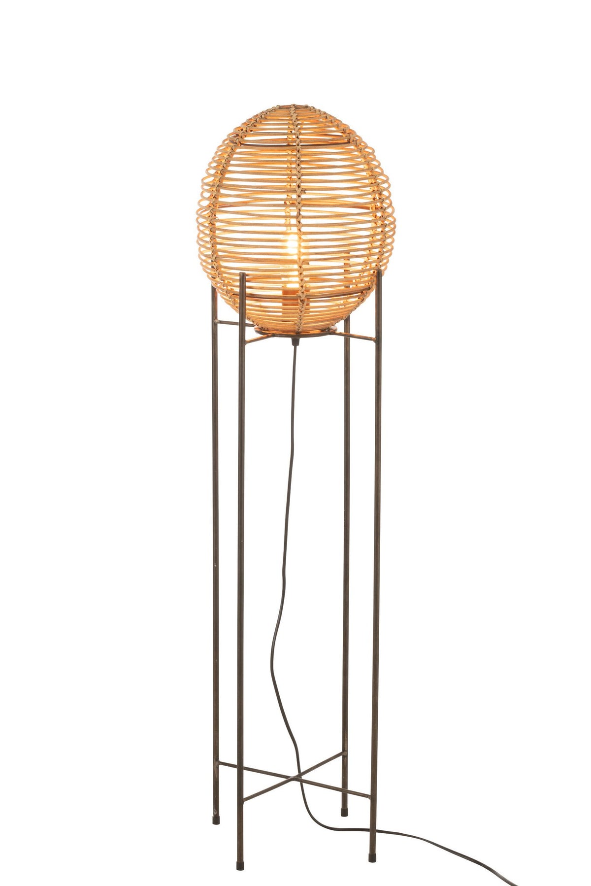 J-Line vloerlamp Op Frame - metaal/rotin - naturel- LC
