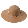 Hoed Dames Beige Papierstro Zonnehoed