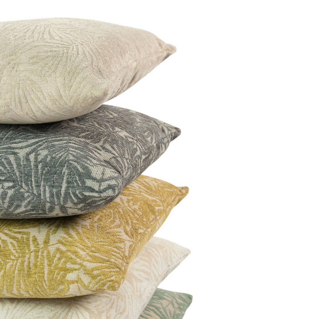 Kussen Jacquard bladeren grijs 45x45cm