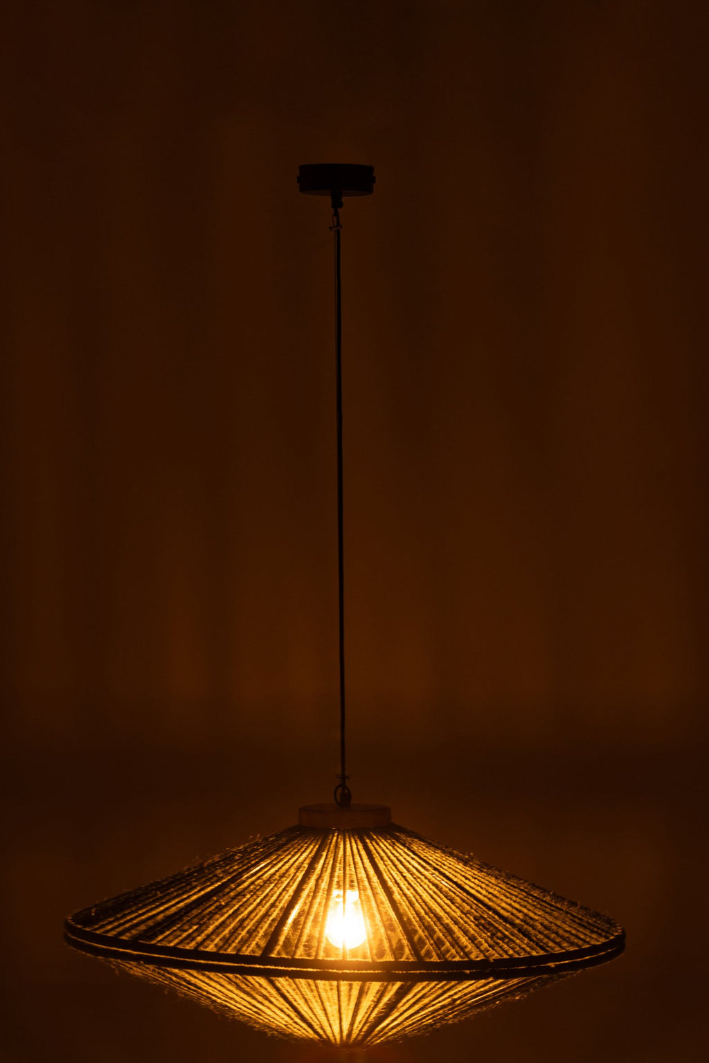 J-Line Hanglamp Ovni Ijzer/Jute Groen Medium
