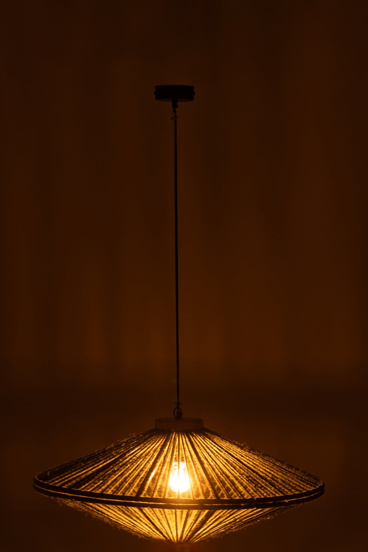 J-Line Hanglamp Ovni Ijzer/Jute Groen Medium