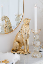 J-Line decoratie Luipaard Staand - polyresin - goud - S