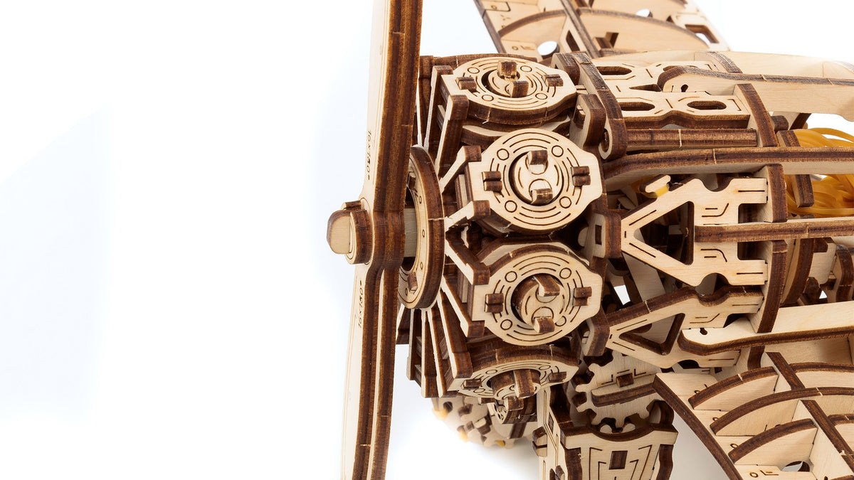 Eco Wood Art (EWA) 3D Mechanische Puzzel Airplane, 1607, 42x28,7x15,4cm