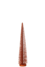 J-Line decoratie Kerstboom Glitter - kunststof - koper - medium