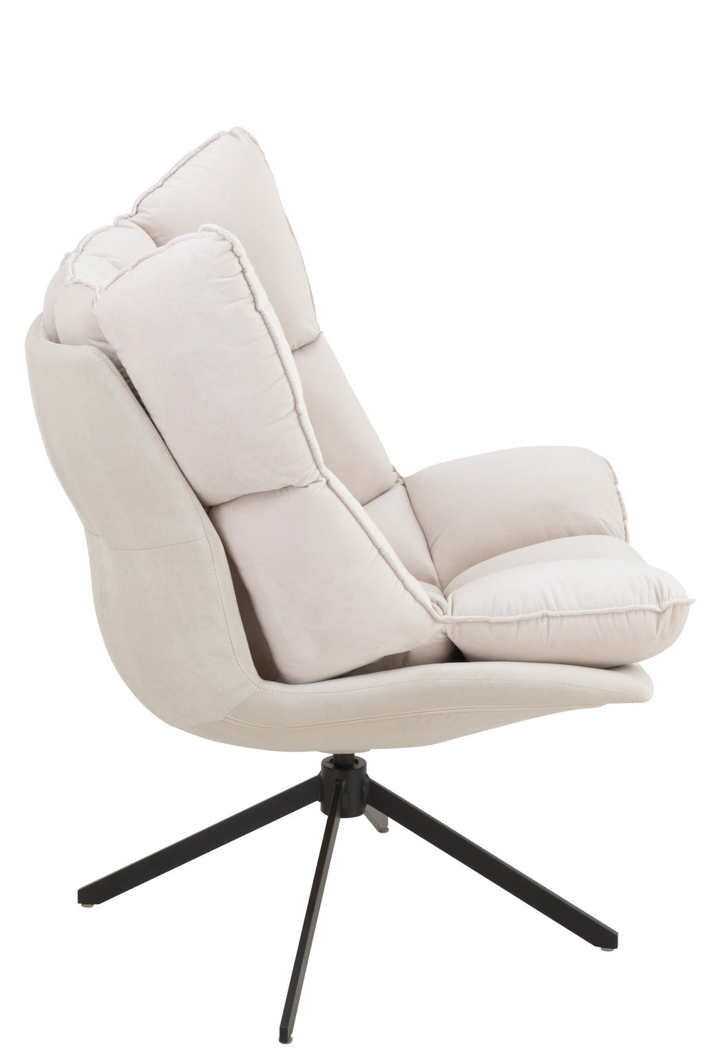 J-Line stoel Relax Kussen Op Frame - textiel/metaal - beige