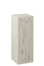 J-Line Geribbelde sokkel - paulowniahout - wit - large