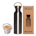 RVS drinkfles lekvrij bamboe dop Steel 750 ml