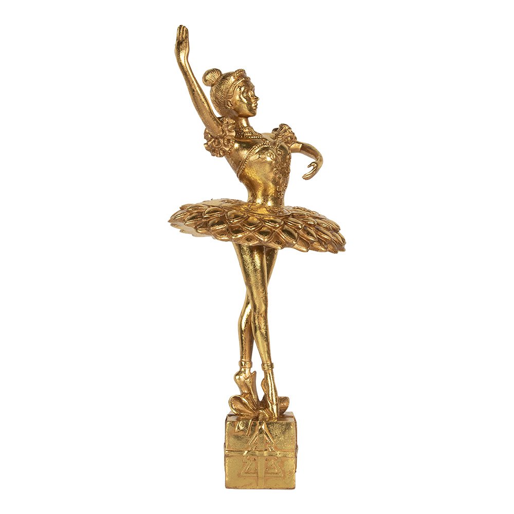 Kerstdecoratie Beeld Ballerina 20x17x45 cm Goudkleurig Kunststof