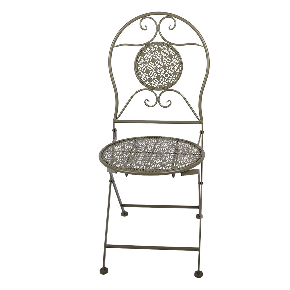 Bistroset Bistrotafel Bistrostoel 3-delig Ø 60x70 / 50x40x93 cm Groen Metaal