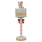 Kerstdecoratie Beeld Brievenbus 11x10x36 cm Roze Kunststof