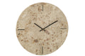 J-Line klok Rond Marmer - steen - beige/zwart