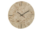 J-Line klok Rond Marmer - steen - beige/zwart