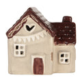 Decoratie Huis met LED LED 8x6x8 cm Beige Keramiek