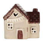 Decoratie Huis met LED LED 8x6x8 cm Beige Keramiek