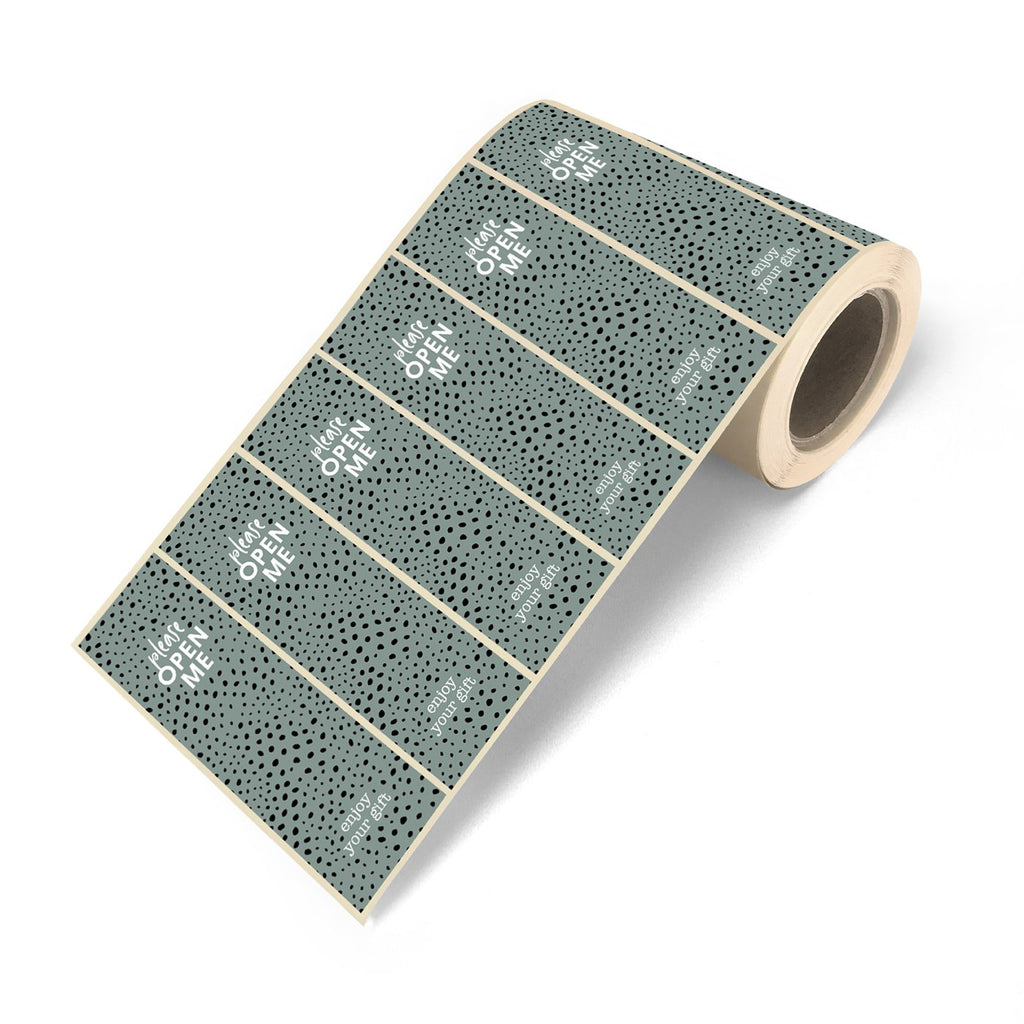 XXL Sluitsticker Open me - Cadeaustickers op rol - 500 stuks