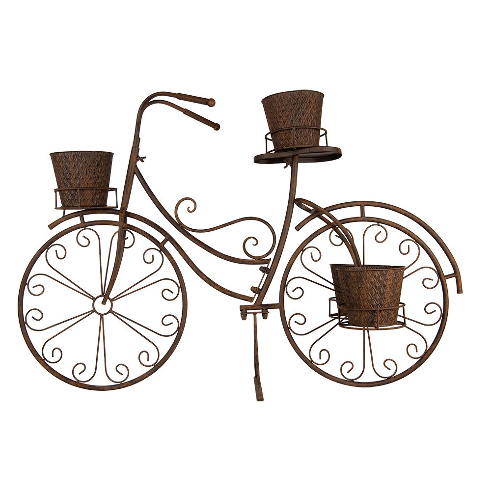 Planthouder Fiets 107x35x70 cm Bruin Metaal